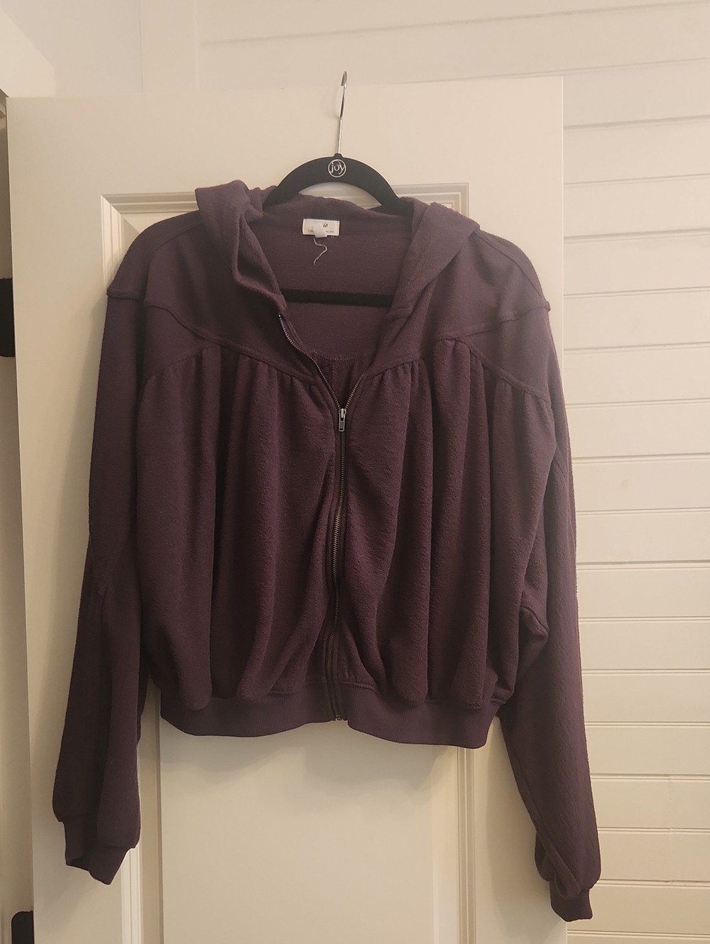 aerie Zip-Front Hooded Jacket in Plum